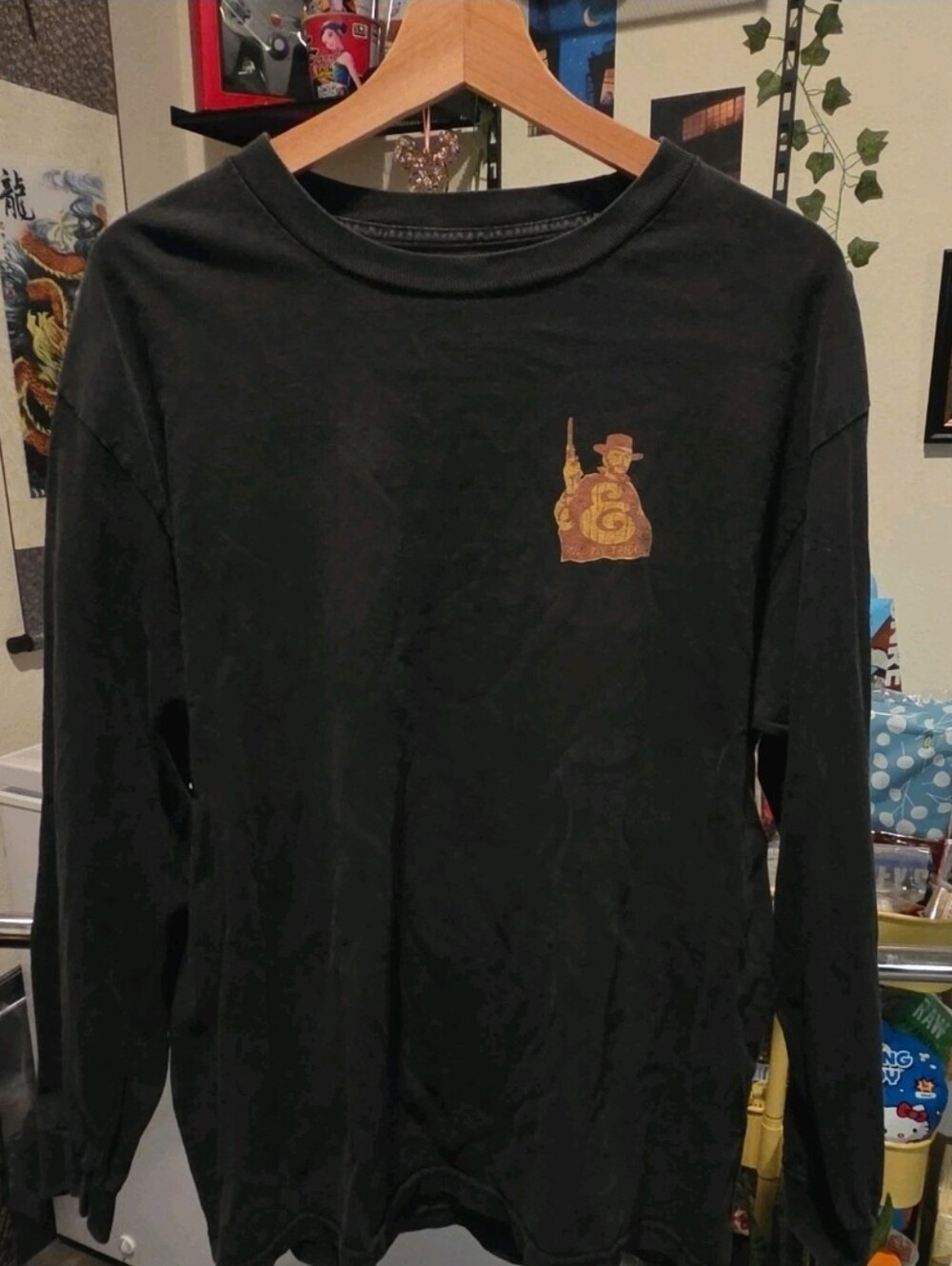 ExpeditionOne DGK Mens Black Long Sleeve Crew Neck Graphic Cotton Knit  Size L